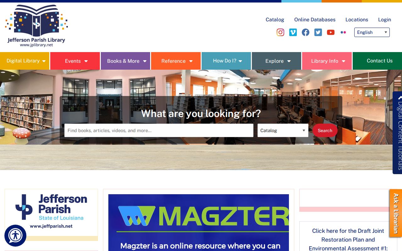 West Bank Regional Library website for Marrero city directory and genealogy research