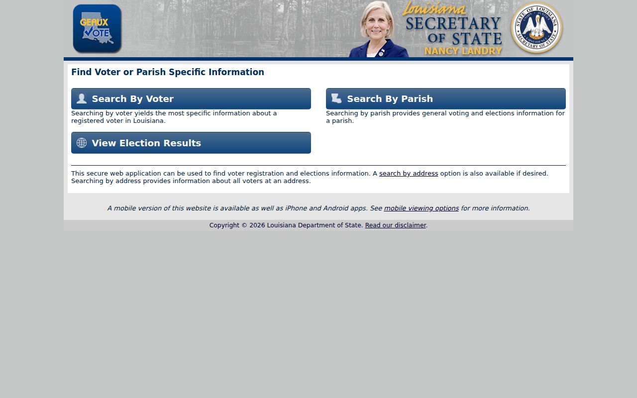 Louisiana voter portal used to confirm Marrero voter records
