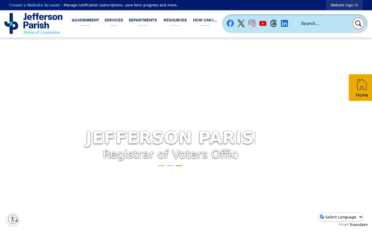 Marrero neighbors Jefferson Parish Registrar of Voters page