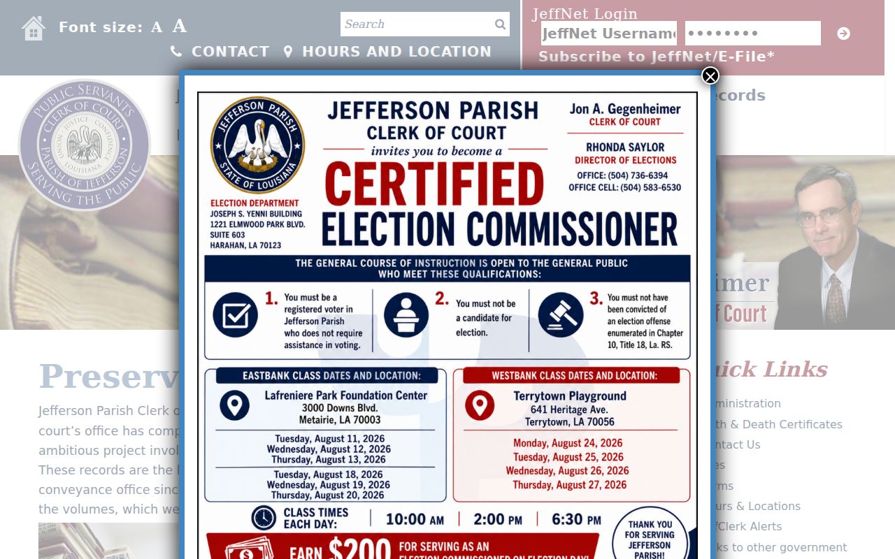 Marrero previous residents historic Clerk records preservation page