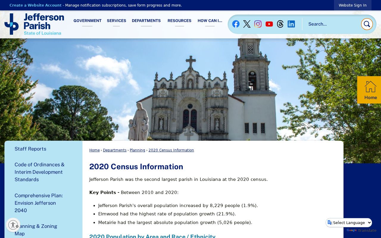Marrero ZIP code directory Jefferson Parish census information